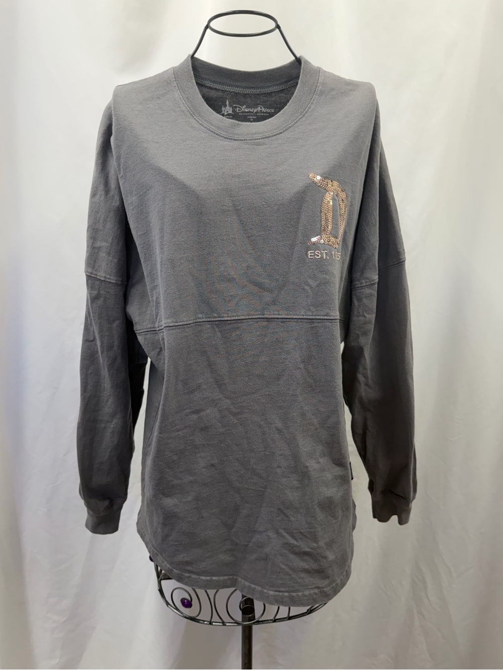 Disney Parks Spirit Jersey grey with rose gold sequins size S